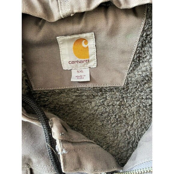 Carhartt Mens Gray Sherpa Lined Utility Jacket Relaxed Fit 103826 GVL 5XL - Picture 7 of 7